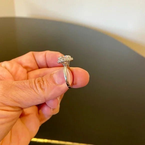 Luxury Authentic Birkat Elyon Cubic Zirconia Cushion Cut 3.5 ct 14K ring